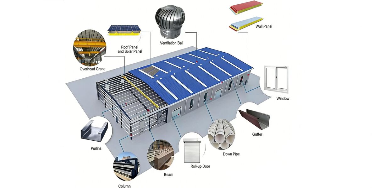 Prefab ইস্পাত গুদাম